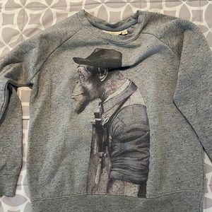 Soft Gallery Chaz sweatshirt gray black monkey-art